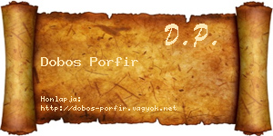 Dobos Porfir névjegykártya